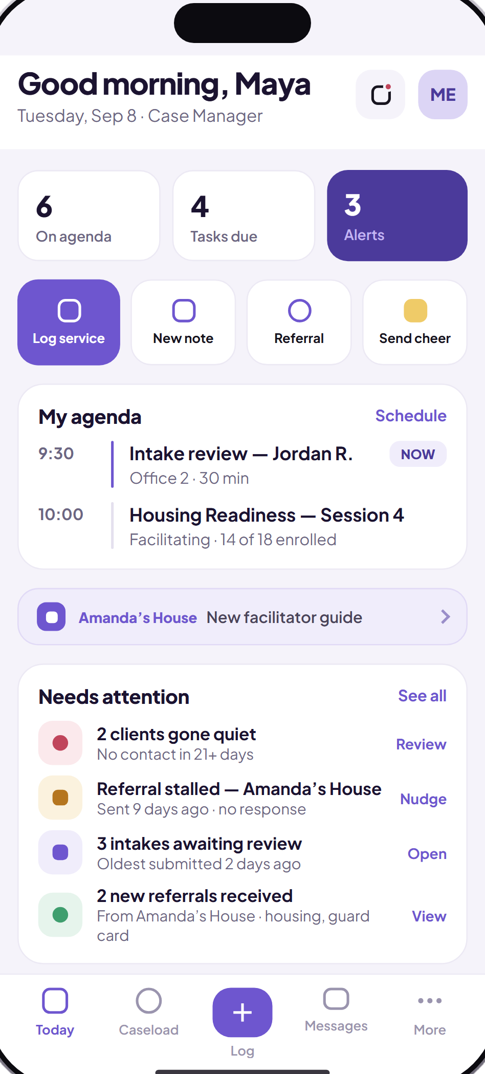 Care team home screen